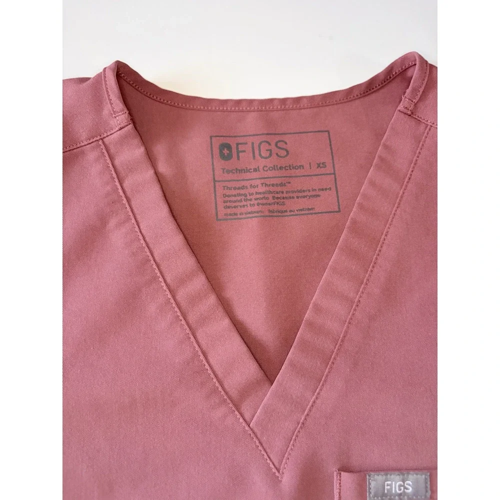 FIGS Catarina Top Zamora Jogger Scrub Set Mauve Pink XS